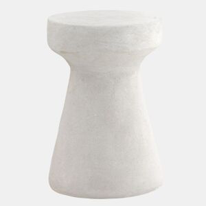 Mesa de apoio de poliresina cor de cimento branco