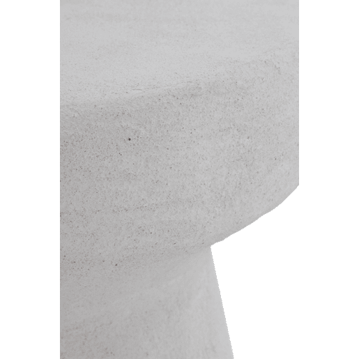 Mesa de apoio de poliresina cor de cimento branco