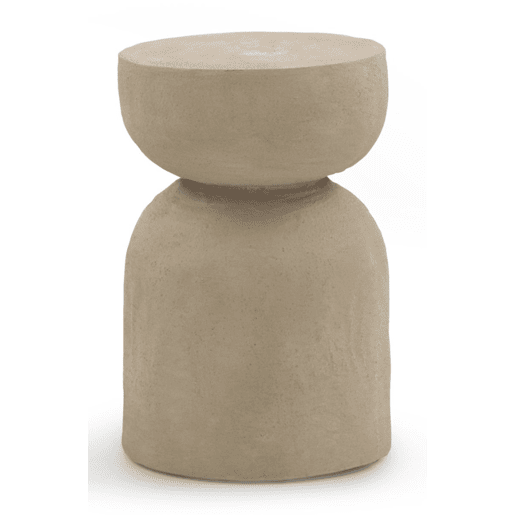 Mesa de apoio de poliresina de cimento cor de areia