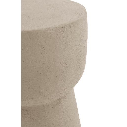 Mesa de apoio de poliresina de cimento cor de areia