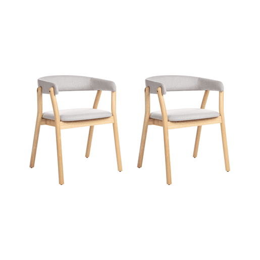 Conjunto de 2 cadeiras de jantar MYLO Madeira Cinzento claro