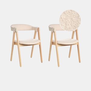 Conjunto de 2 cadeiras de jantar DAY Bouclé Castanho claro