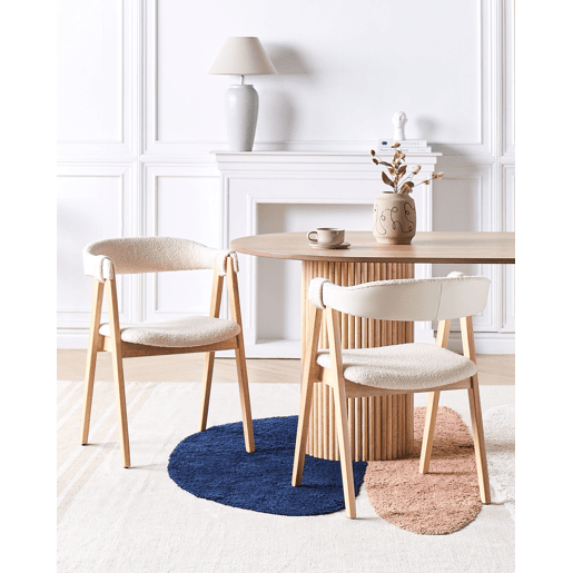 Conjunto de 2 cadeiras de jantar DAY Bouclé Castanho claro
