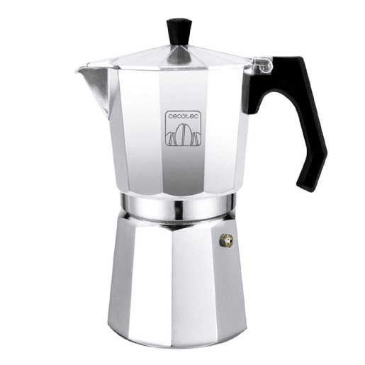 Cecotec Cafeteira italiana de alumínio com capacidade para 3 chávenas de café, fácil de limpar e apta para todo o tipo de fogões.