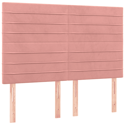 vidaXL Cabeceira de cama c luzes LED veludo 144x5x118128 cm rosa vidaXL Cabeceira de cama c luzes LED veludo 144x5x118128 cm rosa