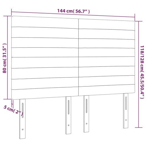 vidaXL Cabeceira de cama c luzes LED veludo 144x5x118128 cm rosa vidaXL Cabeceira de cama c luzes LED veludo 144x5x118128 cm rosa