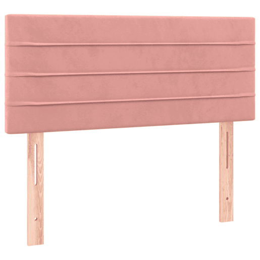 vidaXL Cabeceira de cama c luzes LED veludo 100x5x7888 cm rosa vidaXL Cabeceira de cama c luzes LED veludo 100x5x7888 cm rosa