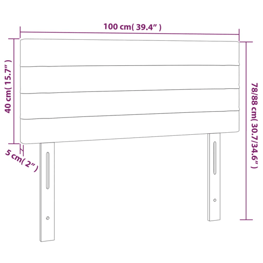 vidaXL Cabeceira de cama c luzes LED veludo 100x5x7888 cm rosa vidaXL Cabeceira de cama c luzes LED veludo 100x5x7888 cm rosa