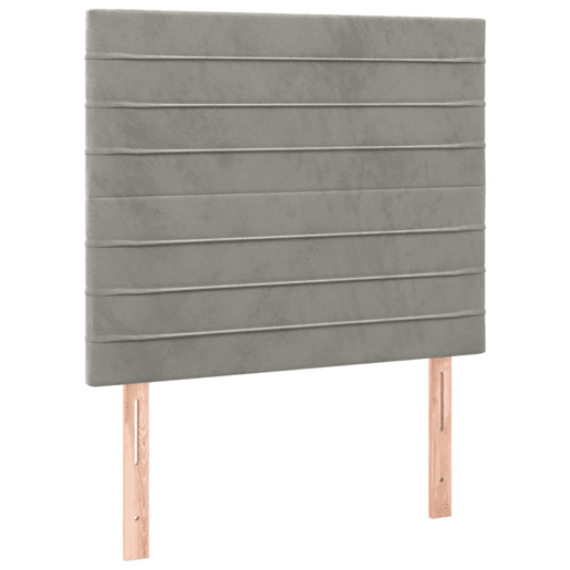 vidaXL Cabeceira cama c luzes LED veludo 80x5x118128cm cinza-claro