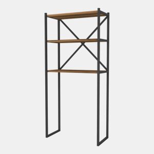 Prateleira alta Askersund para máquina de lavar roupa em aglomeradometal 160 x 66 x 34 cm efeito nogueira en.casa
