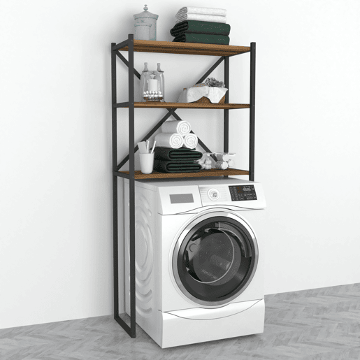 Prateleira alta Askersund para máquina de lavar roupa em aglomeradometal 160 x 66 x 34 cm efeito nogueira en.casa