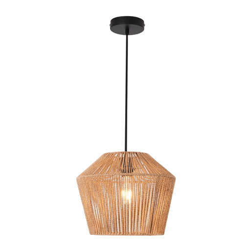 Candeeiro suspenso Sela metal + corda 158 x Ø 33 cm - Preto e Bege lux.pro lux.pro.