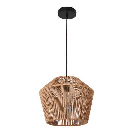 Candeeiro suspenso Sela metal + corda 158 x Ø 33 cm - Preto e Bege lux.pro lux.pro.