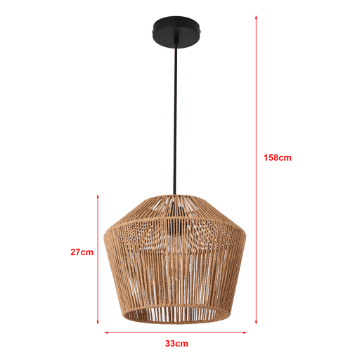 Candeeiro suspenso Sela metal + corda 158 x Ø 33 cm - Preto e Bege lux.pro lux.pro.