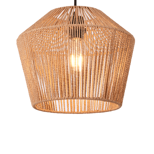 Candeeiro suspenso Sela metal + corda 158 x Ø 33 cm - Preto e Bege lux.pro lux.pro.