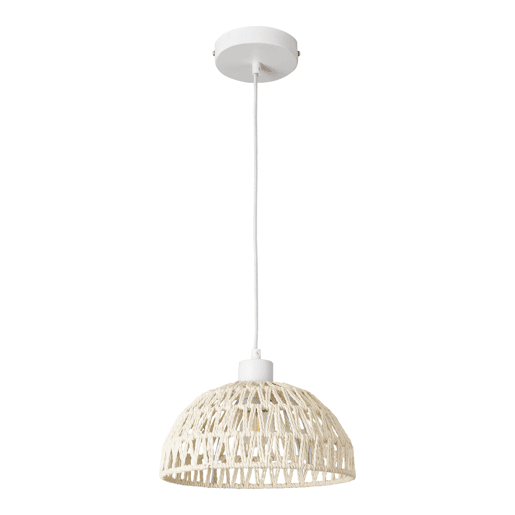 Candeeiro suspenso Alton regulável em altura metal + rotim 1xE27 - Brancolux.pro