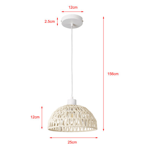 Candeeiro suspenso Alton regulável em altura metal + rotim 1xE27 - Brancolux.pro