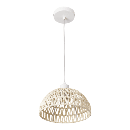 Candeeiro suspenso Alton regulável em altura metal + rotim 1xE27 - Brancolux.pro