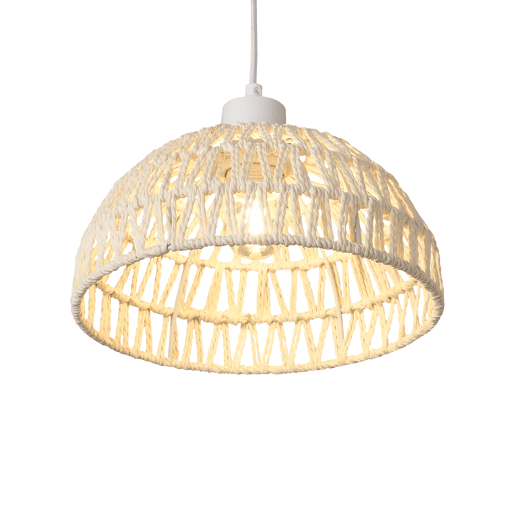 Candeeiro suspenso Alton regulável em altura metal + rotim 1xE27 - Brancolux.pro