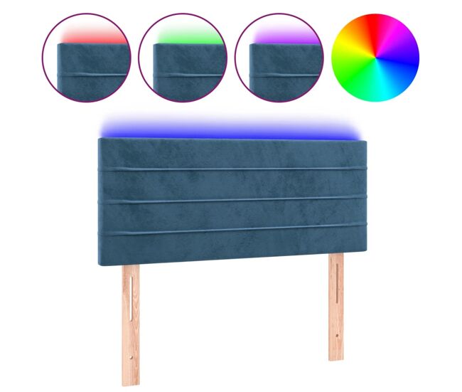 Vidaxl cabecero con led de terciopelo azul oscuro 90x5x78/88 cm