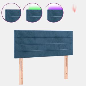 vidaXL Cabeceira de cama c luzes LED veludo 80x5x7888 cm azul-escuro
