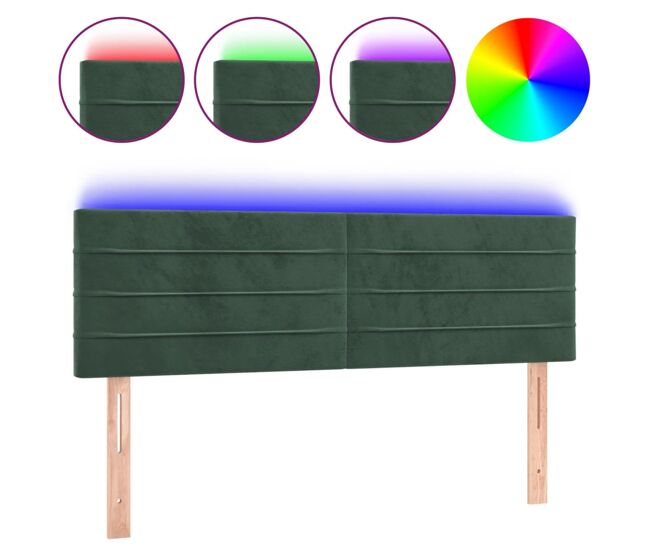 Vidaxl cabecero con led de terciopelo gris oscuro 144x5x78/88 cm