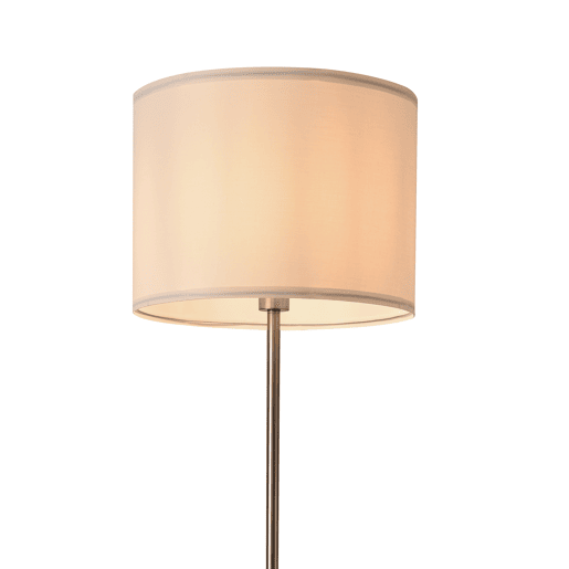 Candeeiro de pé 'Tamworth' E27 60W metal tecido 161 x Ø 40 cm - branco e prateadolux.pro