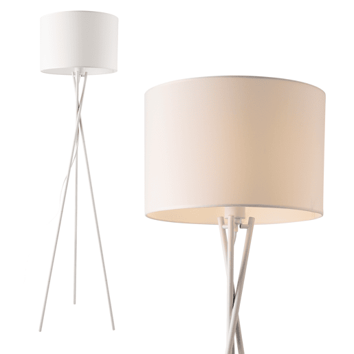 Candeeiro de pé Grenoble - Tripé - 154 x Ø38 cm - Tecido metálico - branco - 1 x E27 - 60W lux.pro lux.pro.