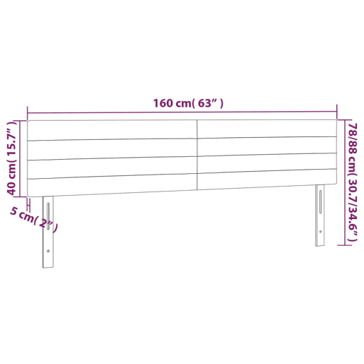 vidaXL Cabeceira de cama c luzes LED veludo 160x5x7888 cm preto vidaXL Cabeceira de cama c luzes LED veludo 160x5x7888 cm preto
