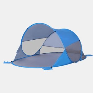 Outsunny Tenda de Praia Dobrável Pop-Up para 1-2 Pessoas com 1 Porta 2 Janelas e Bolsa de Transporte para Parque Campismo 200x120x90 cm Azul