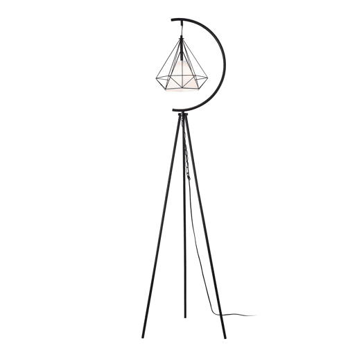 Candeeiro de pé metálico Austell 171 cm - PretoBranco lux.pro