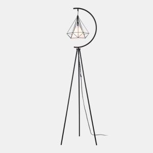 Candeeiro de pé metálico Austell 171 cm - PretoBranco lux.pro