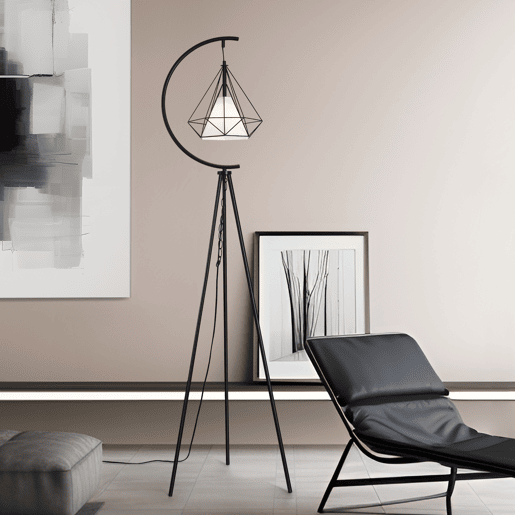 Candeeiro de pé metálico Austell 171 cm - PretoBranco lux.pro
