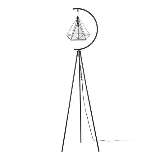 Candeeiro de pé metálico Austell 171 cm - PretoBranco lux.pro