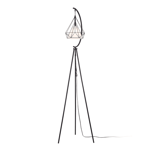 Candeeiro de pé metálico Austell 171 cm - PretoBranco lux.pro