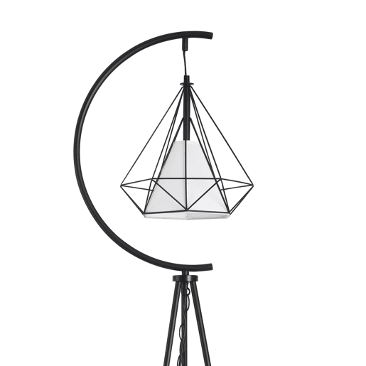 Candeeiro de pé metálico Austell 171 cm - PretoBranco lux.pro
