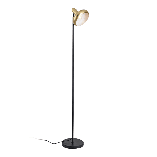 Candeeiro de pé Namsos 1x E27 60W metal 156xØ30 cm - PretoDourado lux.pro
