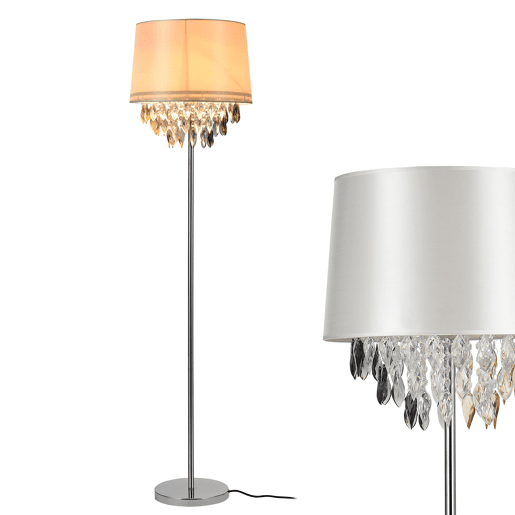 lux.pro Candeeiro de pé - E27  60 W  230 V - branco-cromo 165cm - 40cm