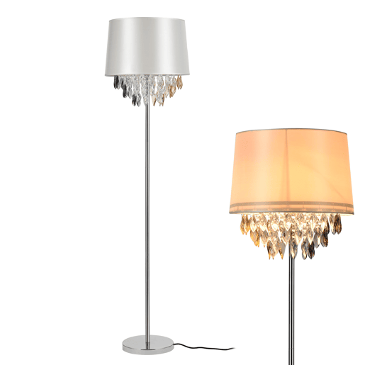 lux.pro Candeeiro de pé - E27  60 W  230 V - branco-cromo 165cm - 40cm