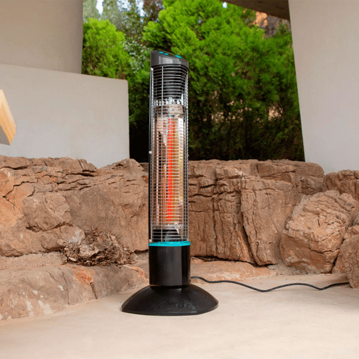 Cecotec Aquecedor de torre para exteriores com 1000 W, tecnologia halogénea, 2 níveis de potência, função Oscilação e controlo remoto.