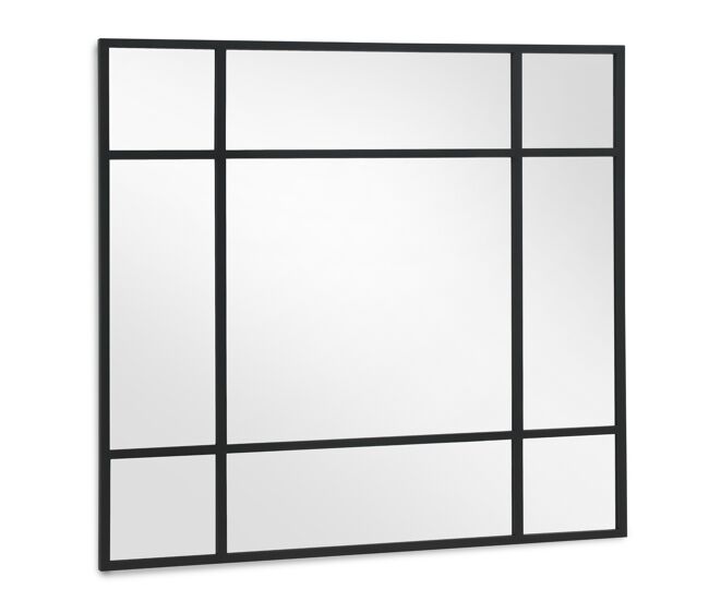 Espejo cuadrado 100x100 estructura metal negra