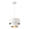 Candeeiro suspenso Lopar - E27 - 60W - Tecido metálico - 149 x Ø 30 cm Branco e Prata lux.pro lux.pro.