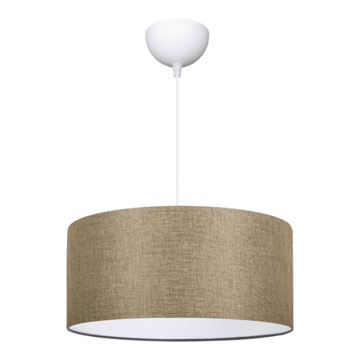 Candeeiro suspenso Sutton 1xE27 20 W plástico têxtil 70xØ38 cm - Bege lux.pro lux.pro.