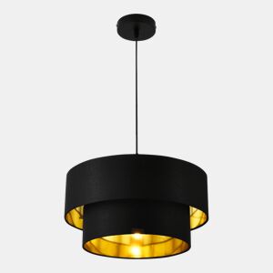 Candeeiro suspenso Lopar - E27 - 60W - Tecido metálico - 149 x Ø 40 cm Preto e dourado lux.pro lux.pro.