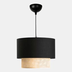 Candeeiro suspenso Loughborough 1xE27 20 W tecido plástico 70xØ30 cm - Preto  Amarelo lux.pro.
