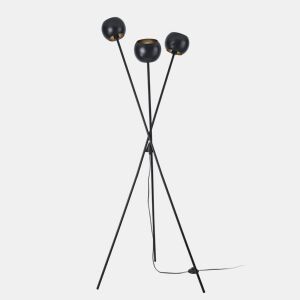 Candeeiro de pé Namsos 3x E14 40W metal 161x58 cm - PretoDourado lux.pro