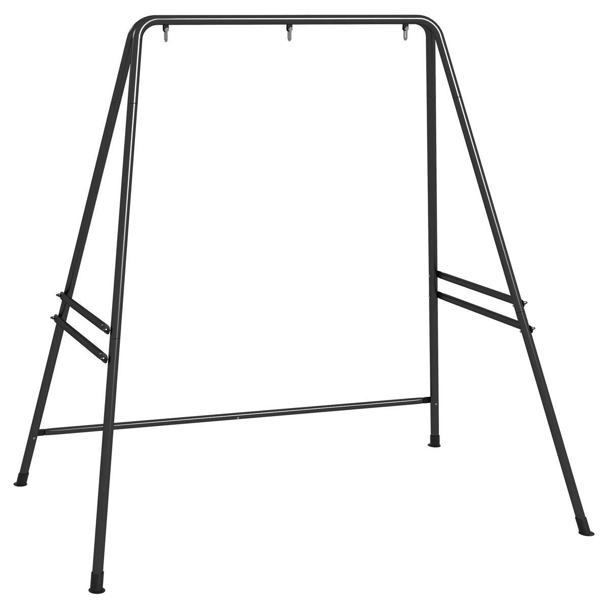 Outsunny soporte para silla colgante sostén para columpio con marco de acero carga 150 kg para patio terraza balcón jardín negro