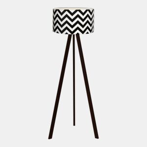 Candeeiro de pé tripé Newport 1xE27 20 W MDF PVC 21 x Ø 38 cm preto  branco lux.pro.