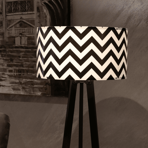 Candeeiro de pé tripé Newport 1xE27 20 W MDF PVC 21 x Ø 38 cm preto  branco lux.pro.