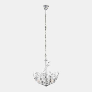 Candeeiro suspenso Ampthill 3xE14 regulável em altura 124xØ37 cm - Cromado lux.pro